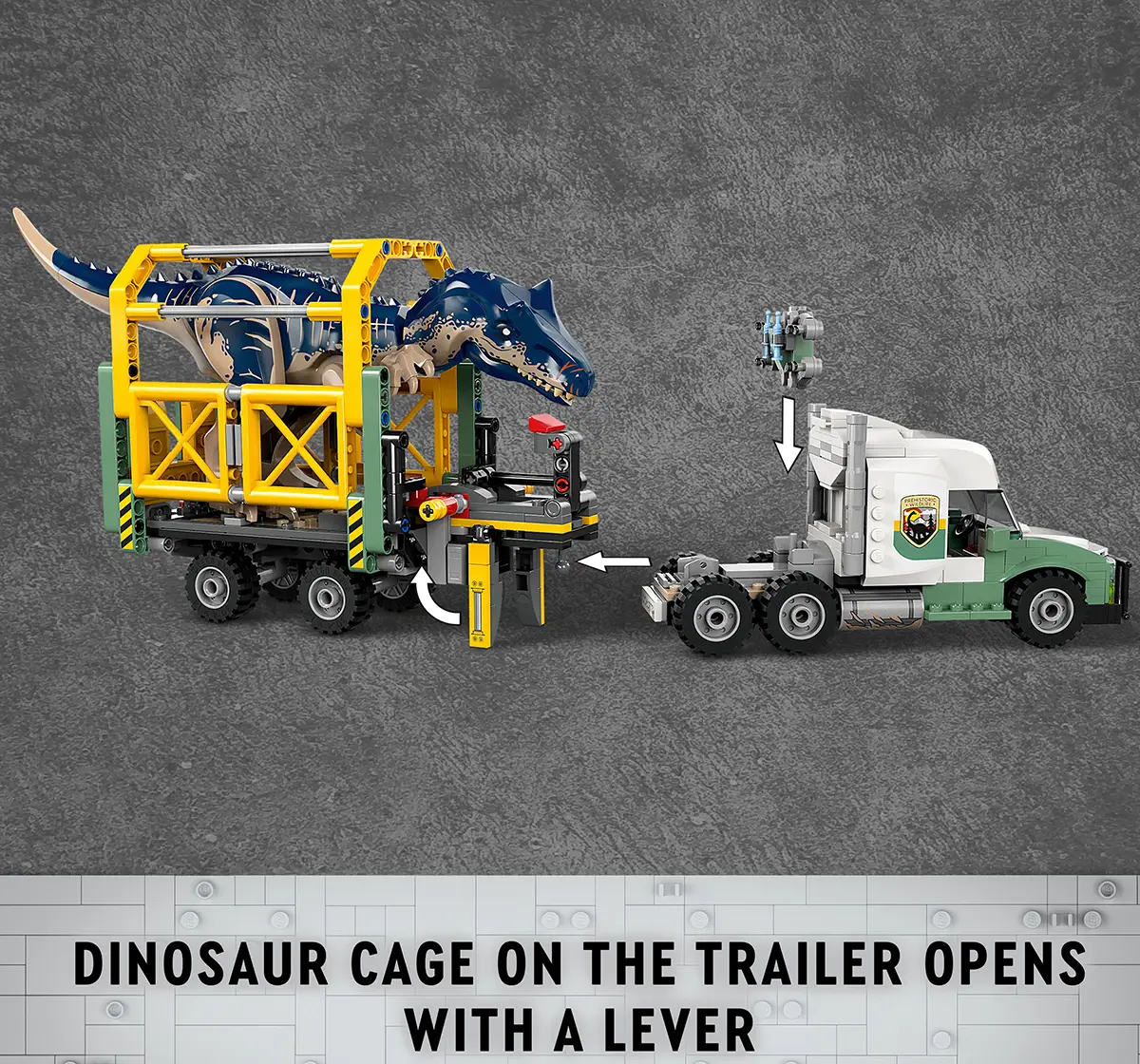 LEGO Jurassic World Dinosaur Missions: Allosaurus Transport Truck 76966 (588 Pieces)