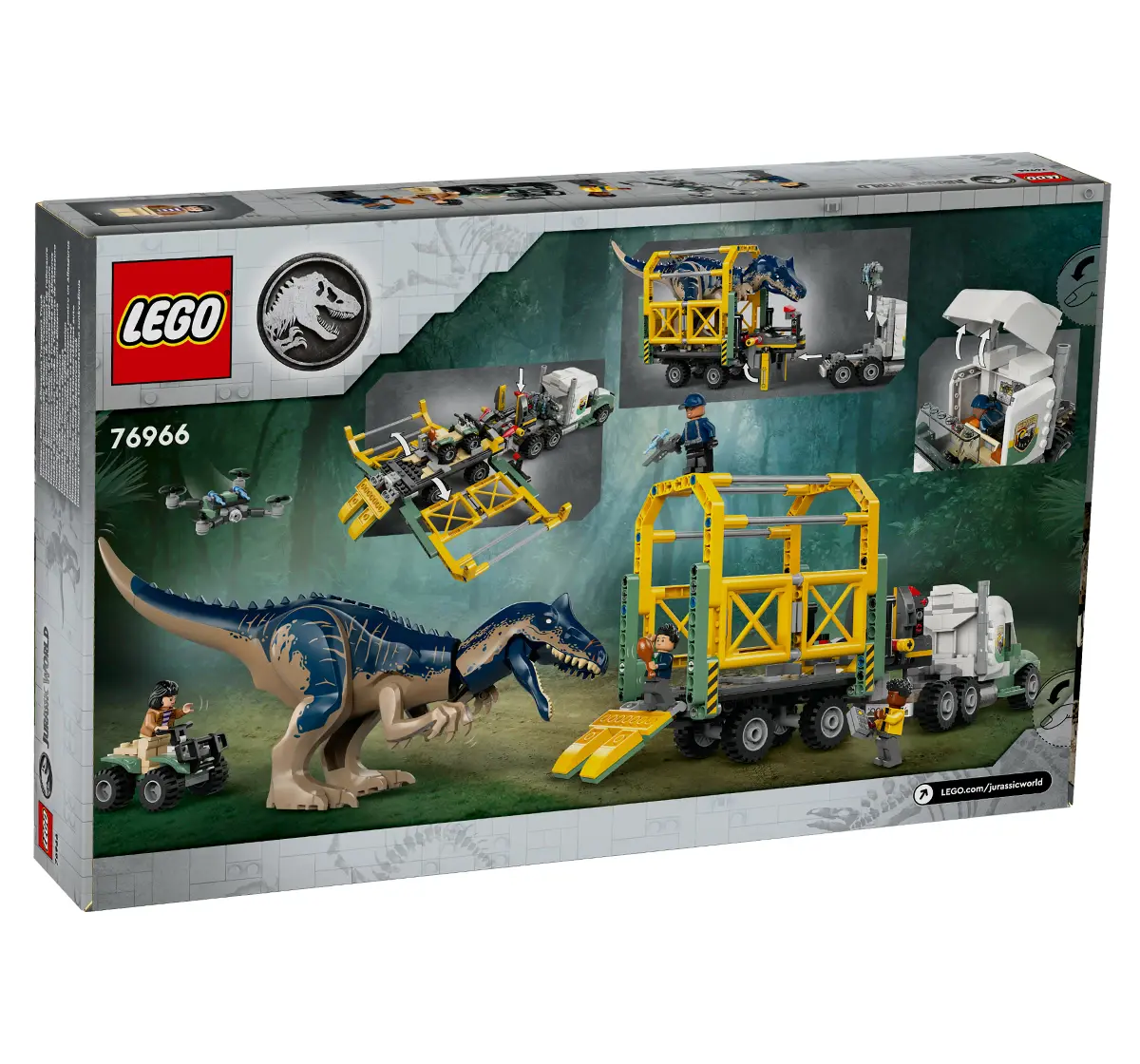 LEGO Jurassic World Dinosaur Missions: Allosaurus Transport Truck 76966 (588 Pieces)