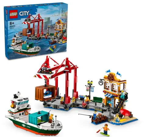 LEGO City Seaside Harbor With Cargo Ship Toy 60422 (1226 Pieces)