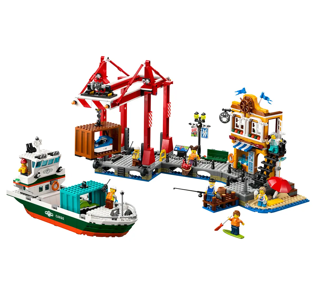 LEGO City Seaside Harbor With Cargo Ship Toy 60422 (1226 Pieces)