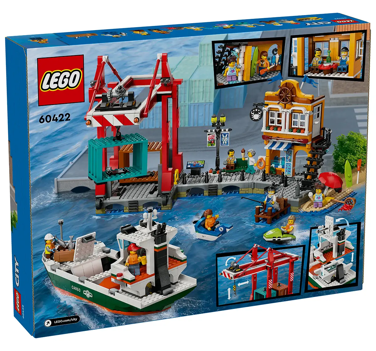 LEGO City Seaside Harbor With Cargo Ship Toy 60422 (1226 Pieces)