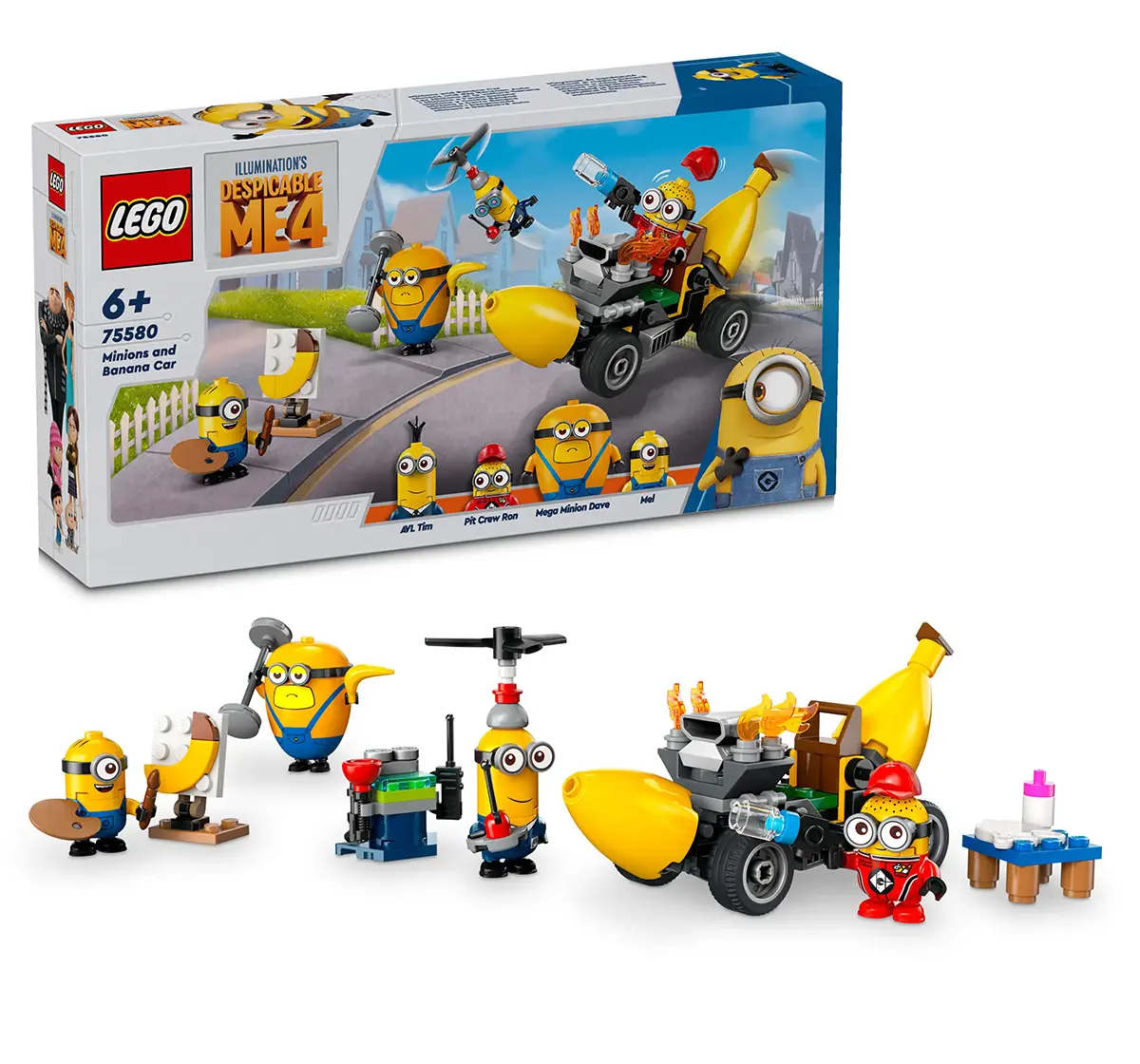 LEGO Despicable Me 4 Minions And Banana Car Toy 75580 (136 Pieces)