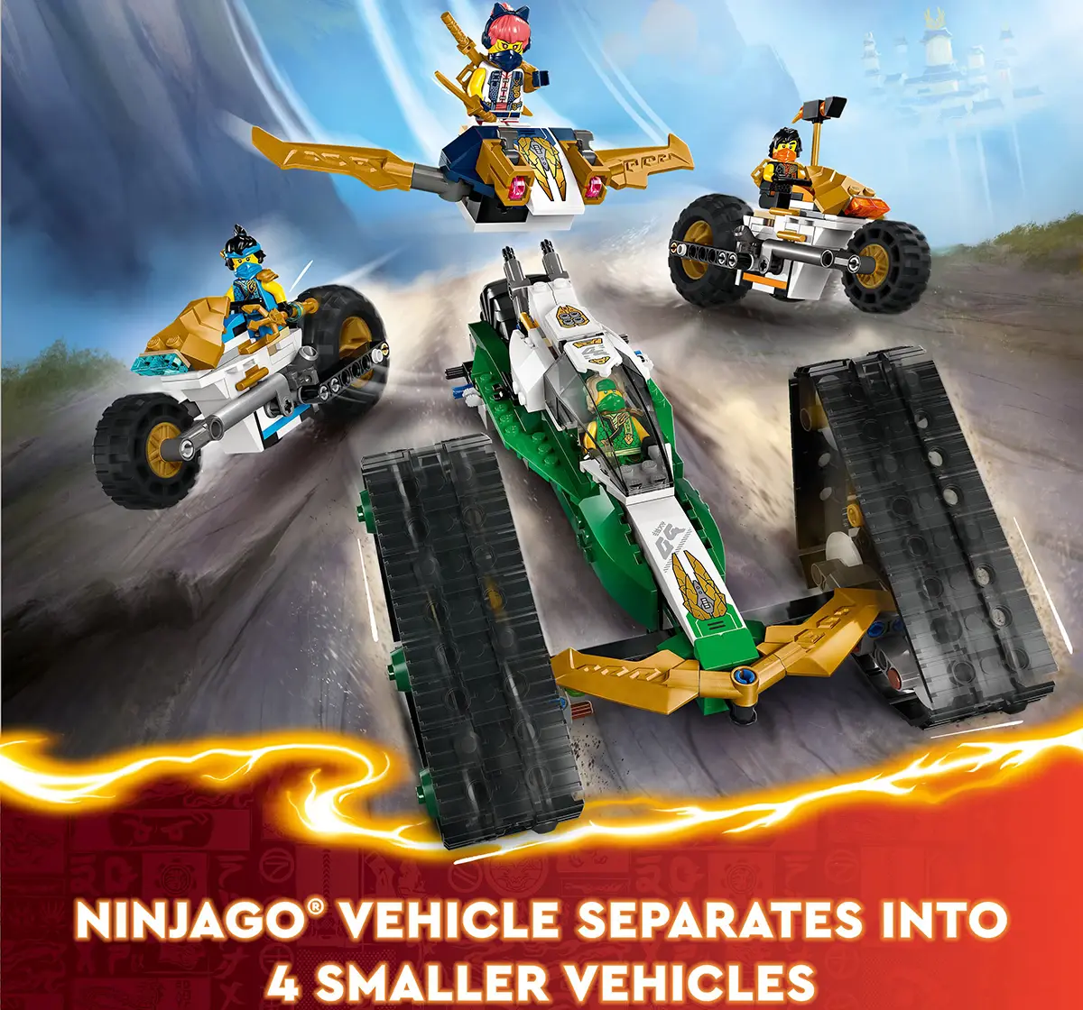 LEGO Ninjago Ninja Team Combo Vehicle 4-In-1 Toy 71820 (576 Pieces)