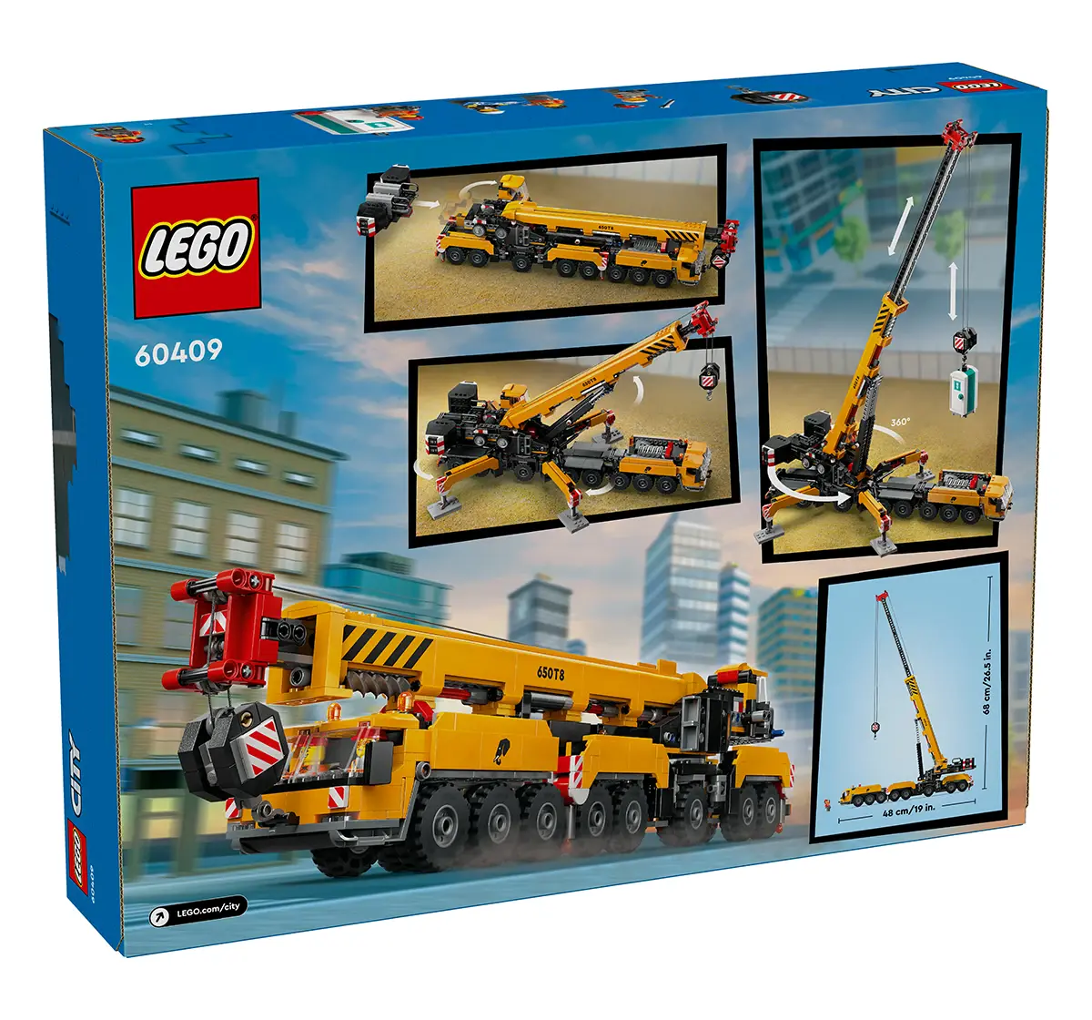 LEGO City Yellow Mobile Construction Crane Toy Set 60409 (1116 Pieces)