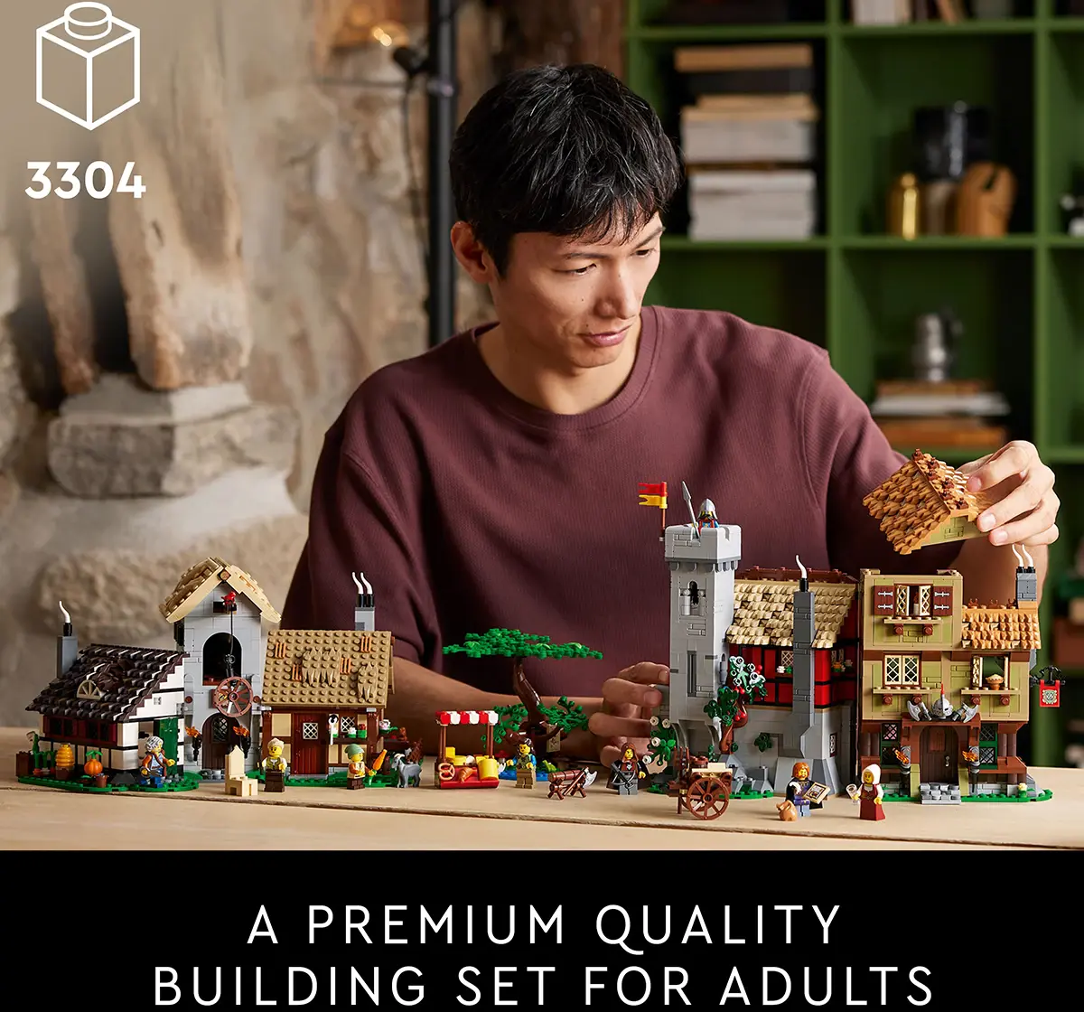 LEGO Icons Medieval Town Square Building Set 10332 (3304 Pieces)