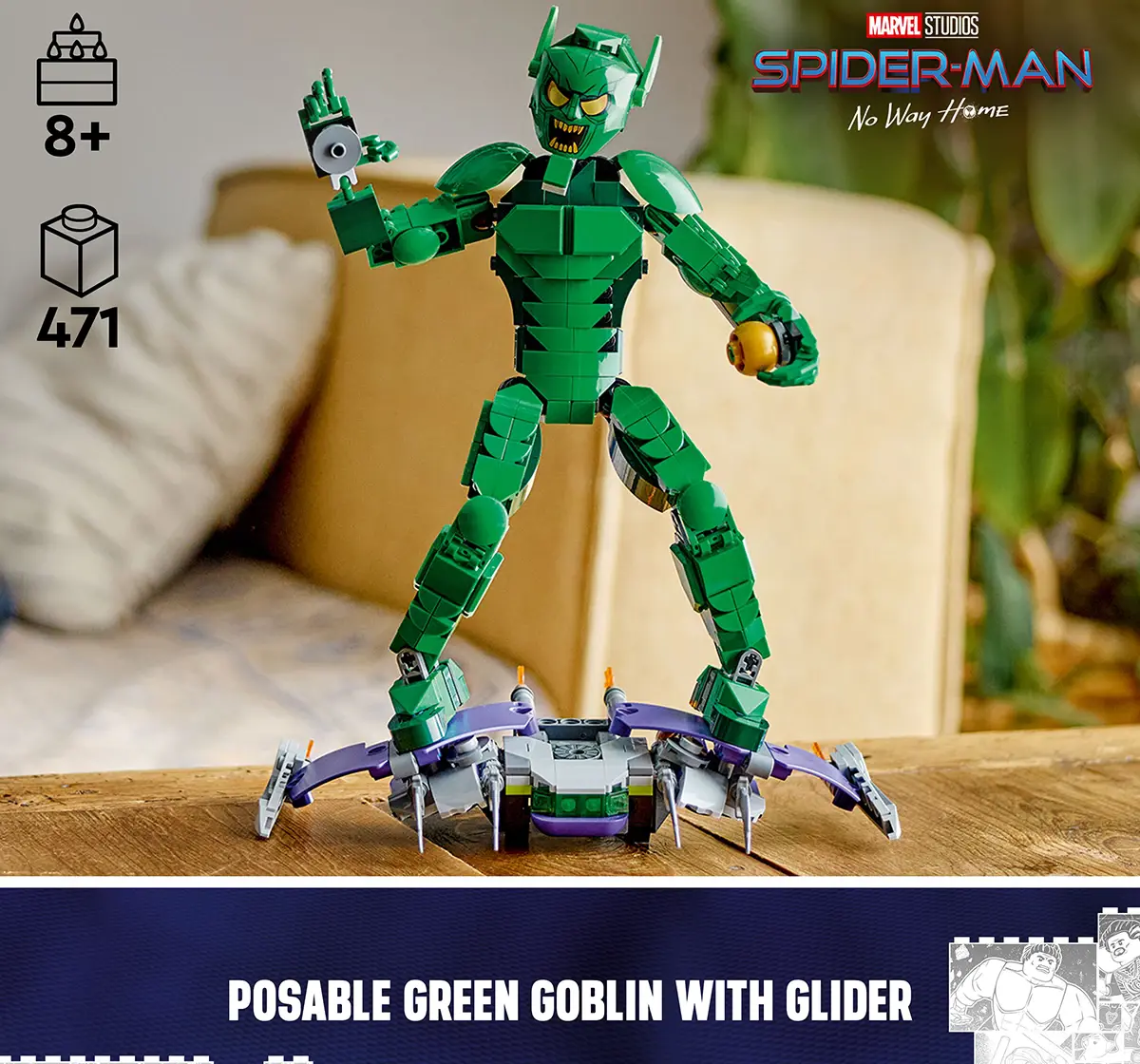 LEGO Marvel Green Goblin Construction Figure 76284 (471 Pieces)