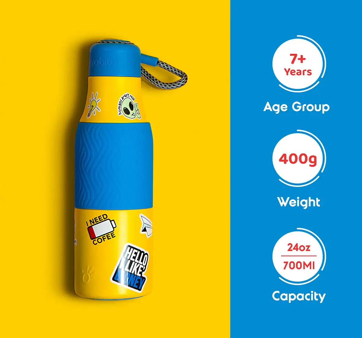 Rabitat Zappy Insulated Stainless Steel Bottle, 7Y+