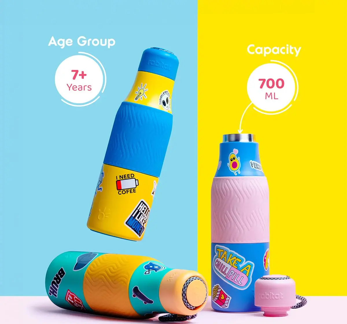 Rabitat Zappy Insulated Stainless Steel Bottle, 7Y+