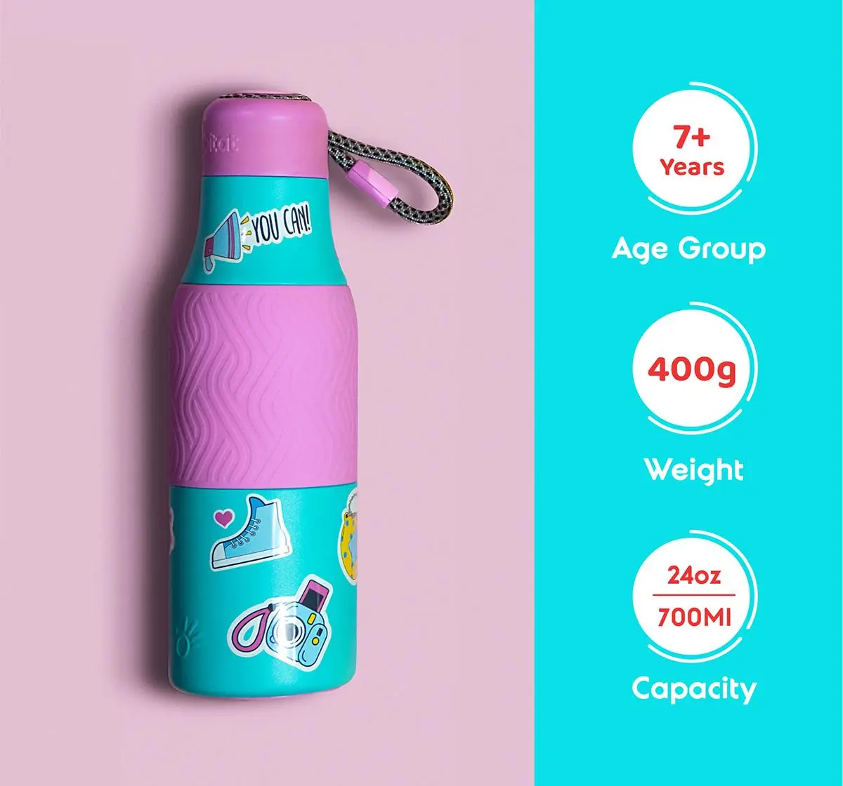Rabitat Zappy Insulated Stainless Steel Bottle, 7Y+