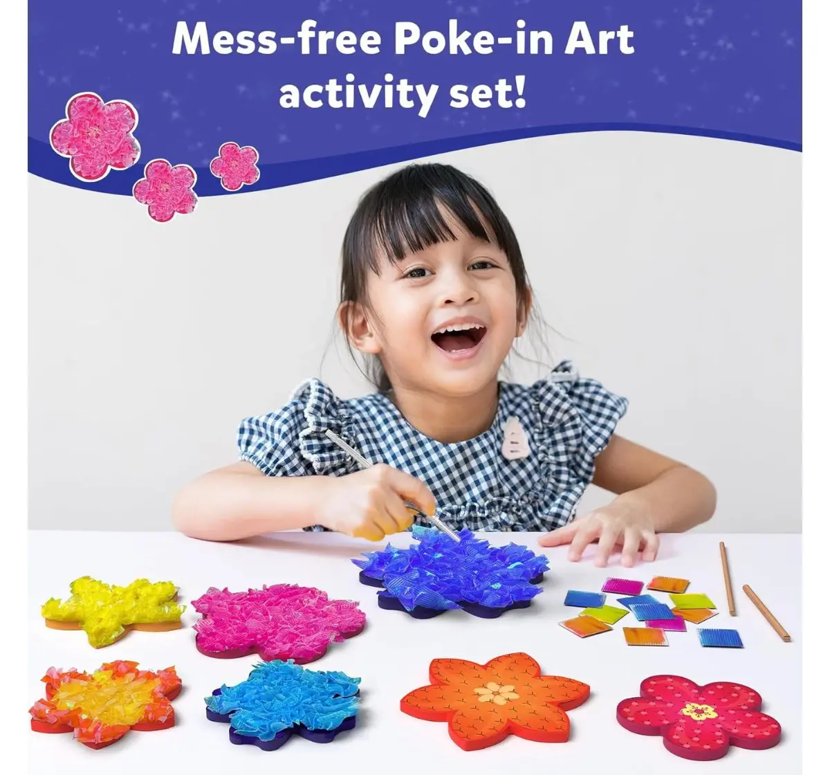 Skillmatics Poke-In Art: Flower Bouquet, No Mess Art For Kids, 4Y+