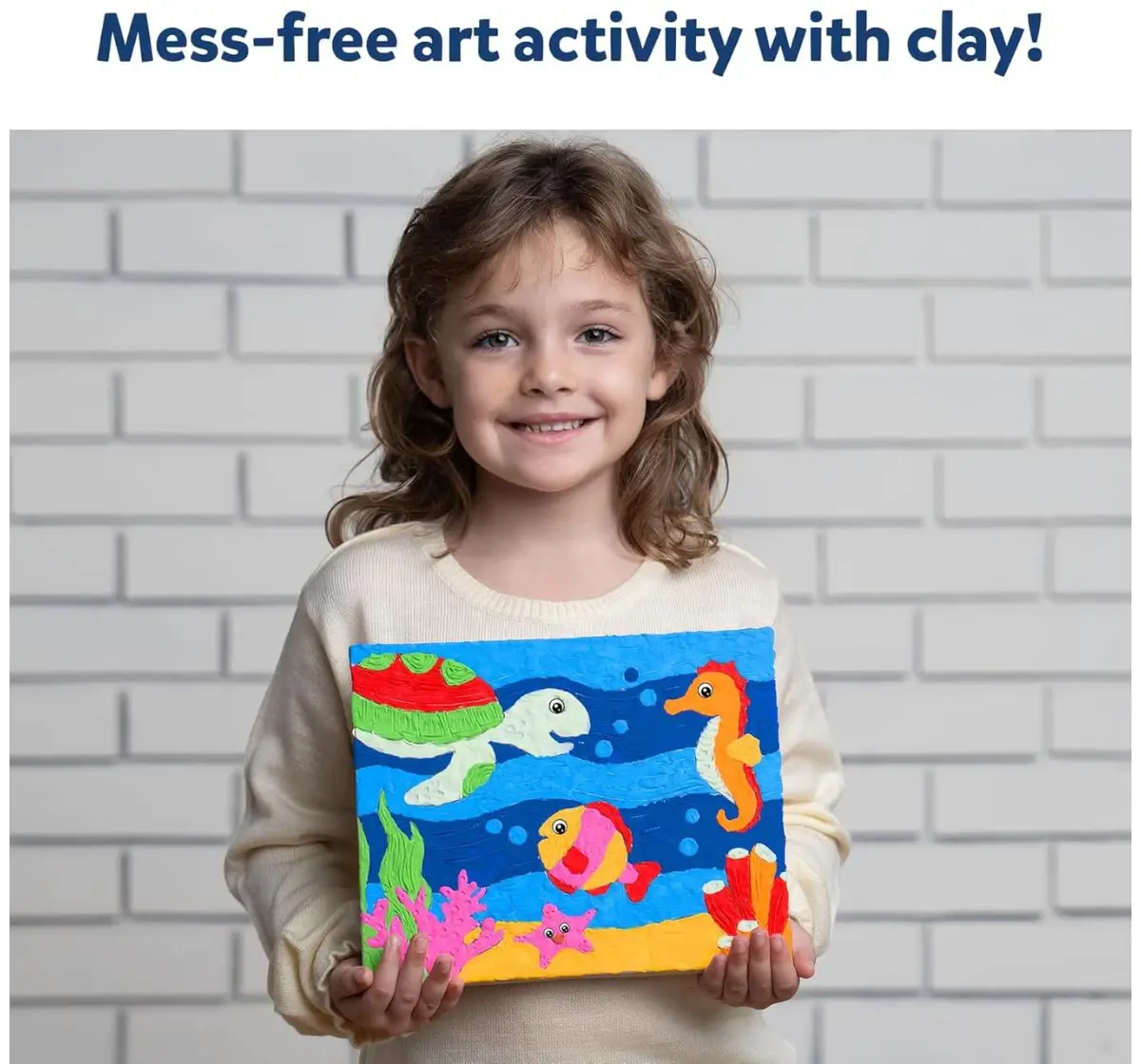 Skillmatics Colour With Clay: Under The Oceans, No Mess Art Clay Canvas, 5Y+
