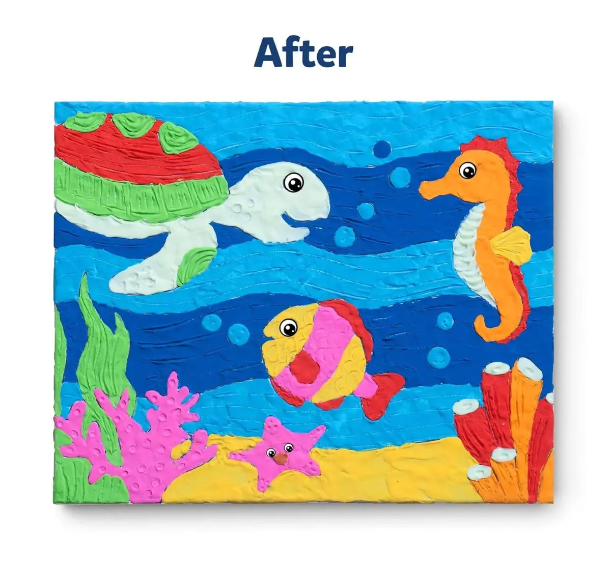 Skillmatics Colour With Clay: Under The Oceans, No Mess Art Clay Canvas, 5Y+