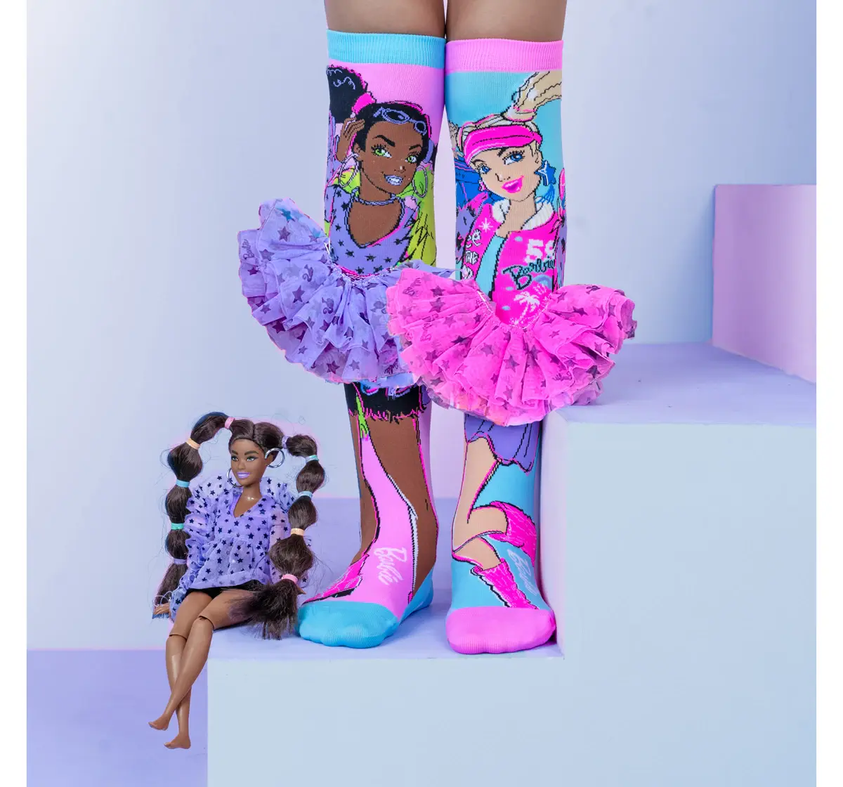 Madmia Barbie Extra Vibes Socks Multicolour Kids And Adults Size Ages 6-99