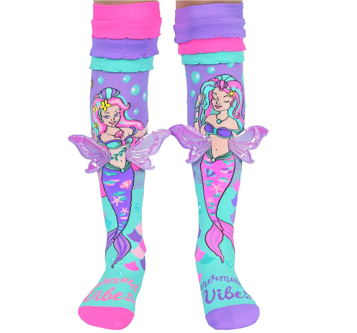 Madmia Mermaid Vibes Socks Multicolour Kids And Adults Size Ages 6-99