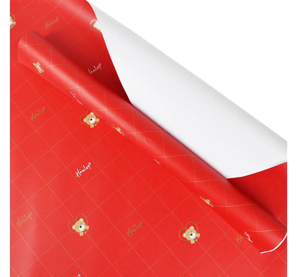 Hamleys Giftwrap Combo Check Strip and White, 3 Designs, 6 Sheets, 100GSM