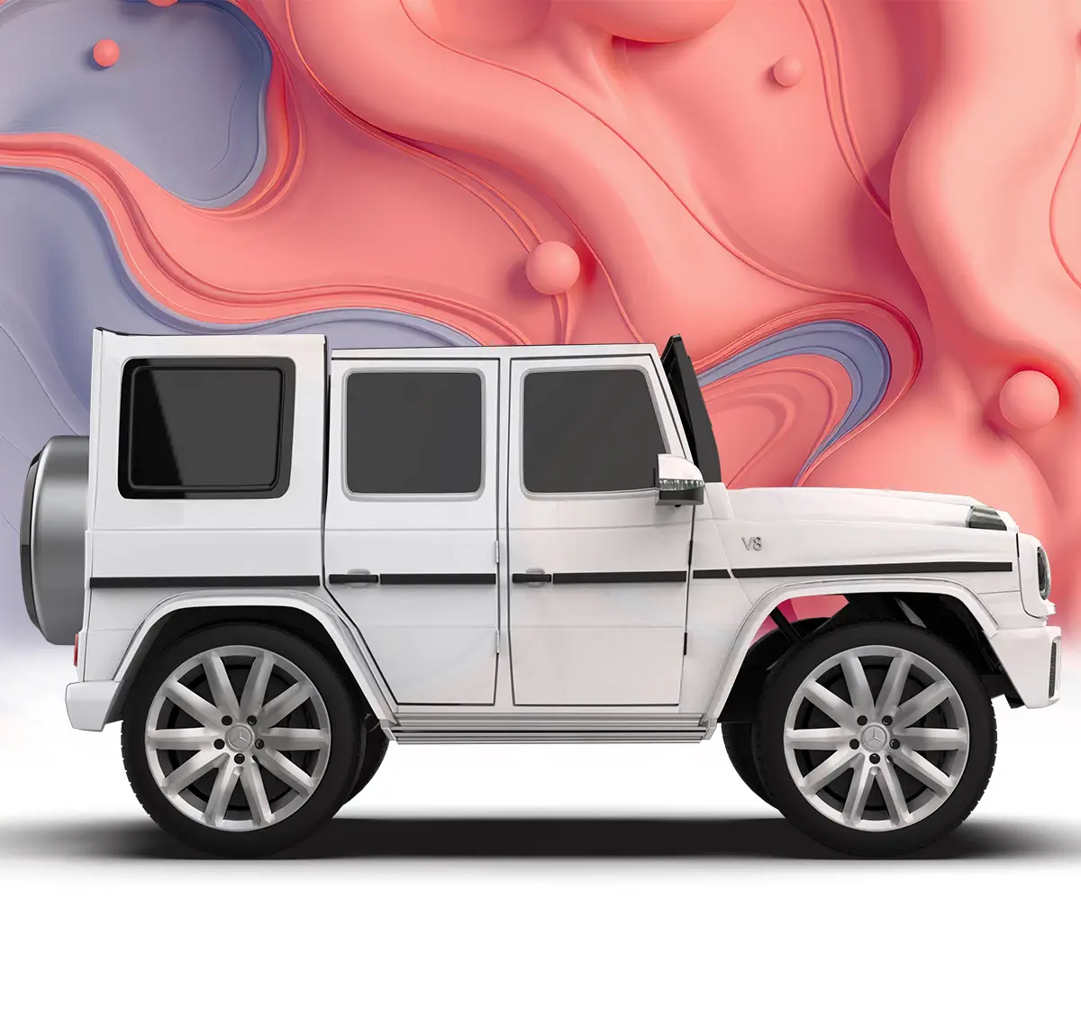 Emotorad Formula Fun Mercedes Benz G-Wagon Ride-On Car, White, 3Y+