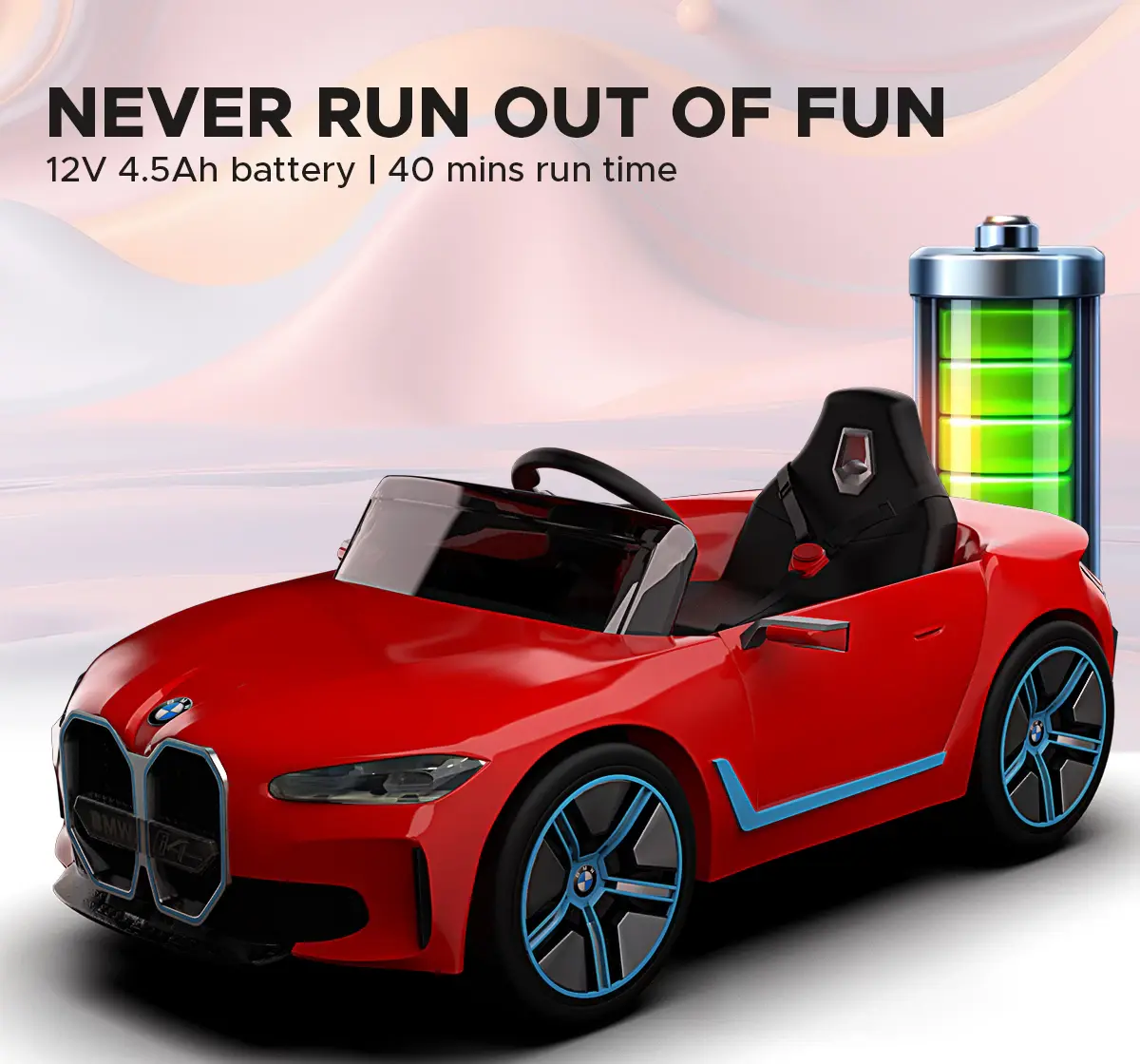 Emotorad Formula Fun Bmw I4 Ride-On Car, Red, 3Y+