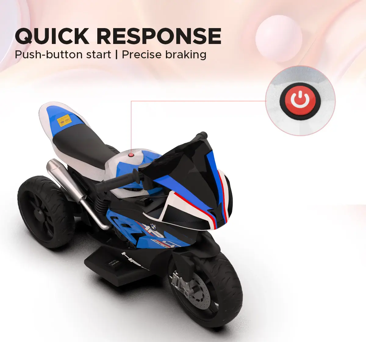 Emotorad Formula Fun BMW HP4 Ride-On Bike, Blue, 3Y+