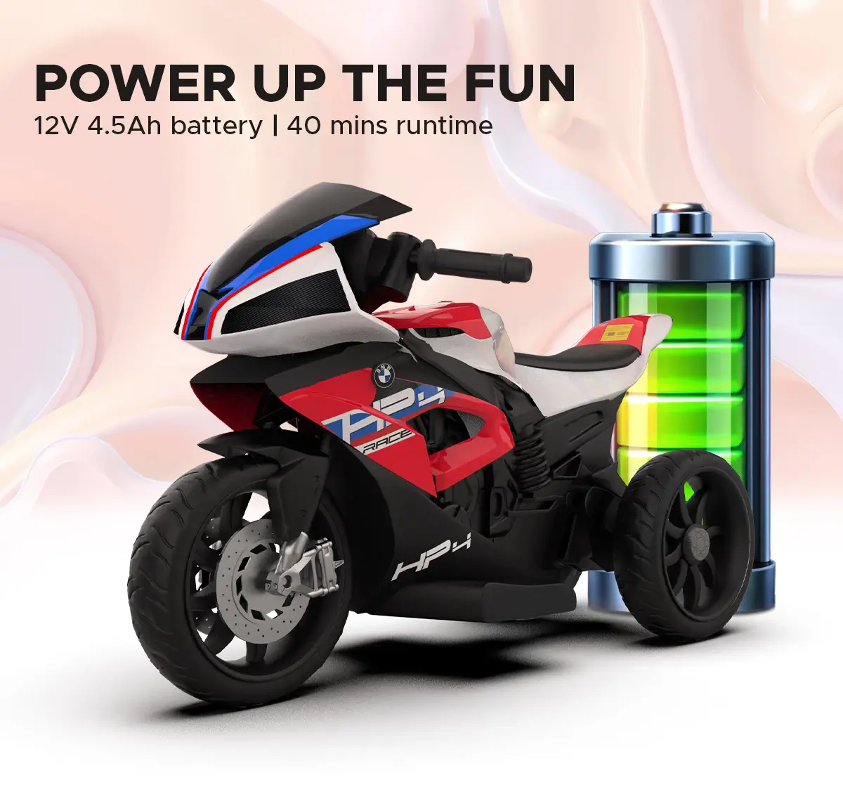 Emotorad Formula Fun BMW HP4 Ride-On Bike, Red, 3Y+