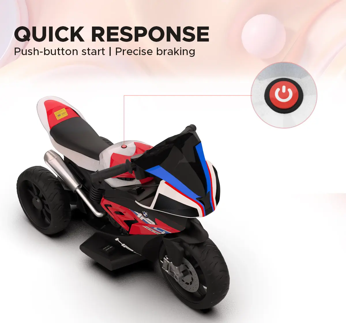 Emotorad Formula Fun BMW HP4 Ride-On Bike, Red, 3Y+