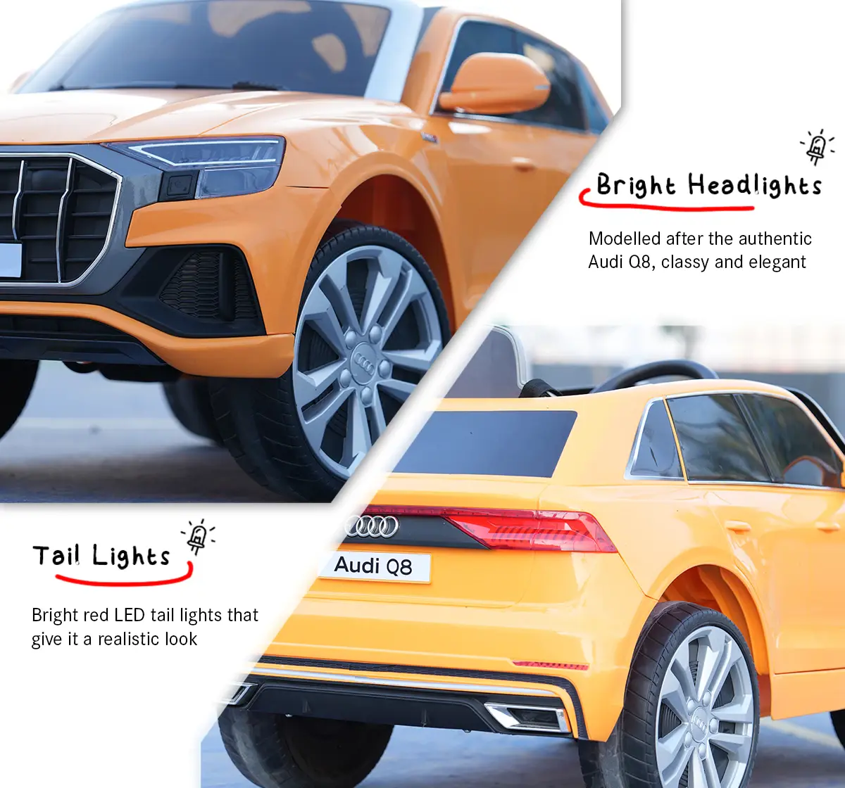 EMotorad Formula Fun AUDI Q8 TOY CAR (Orange), 3Y+