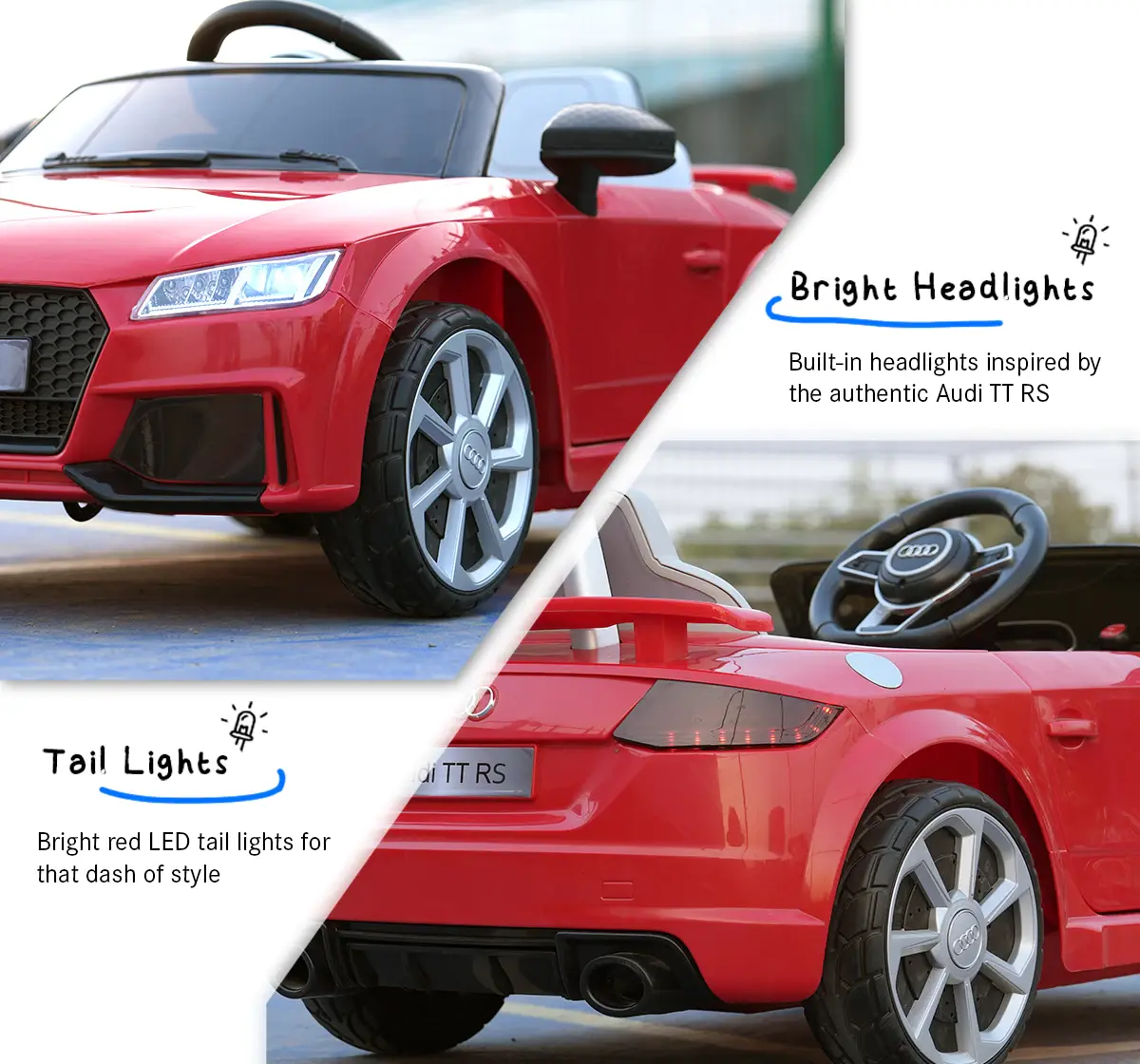 EMotorad Formula Fun AUDI TT RS TOY CAR (Red), 3Y+