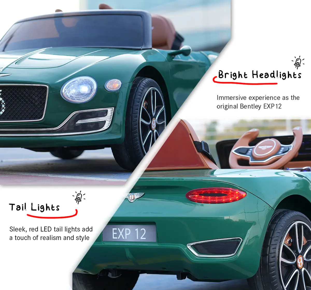 EMotorad Formula Fun BENTLEY EXP12 TOY CAR (Green), 3Y+