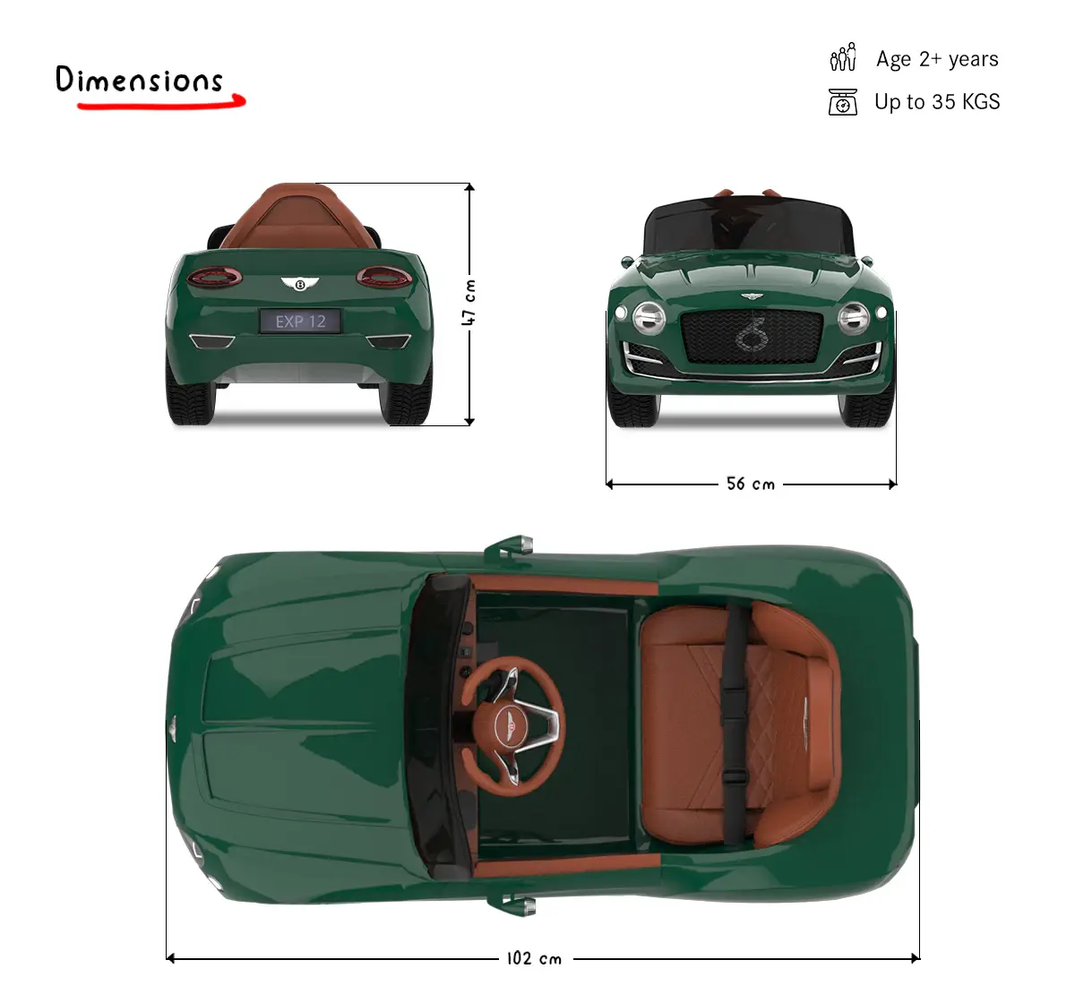 EMotorad Formula Fun BENTLEY EXP12 TOY CAR (Green), 3Y+