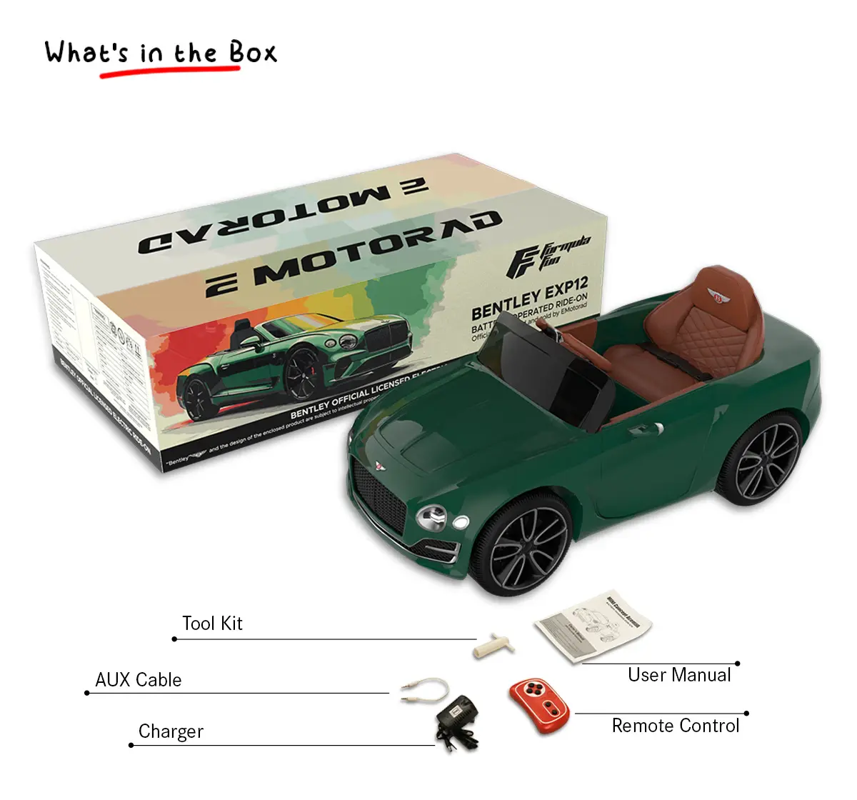 EMotorad Formula Fun BENTLEY EXP12 TOY CAR (Green), 3Y+