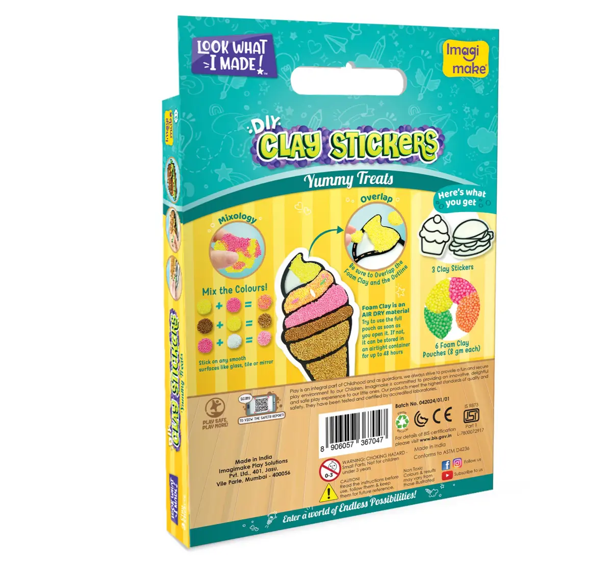 Imagimake Clay Sticker - Yummy Treats, 3Y+