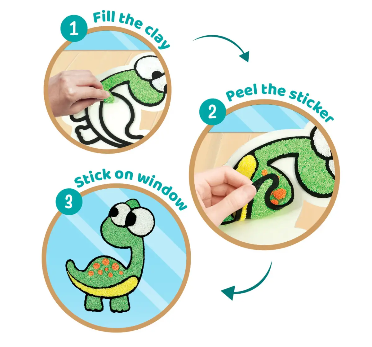 Imagimake Clay Sticker - Dino Pals, 3Y+