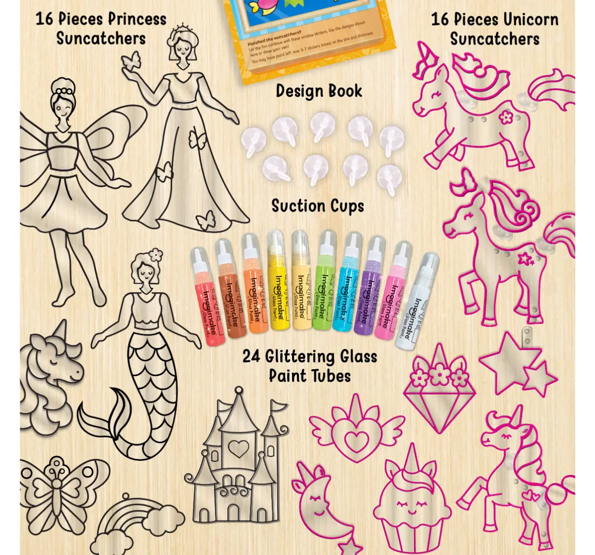 Imagimake Window Art Unicorn & Princess, 3Y+