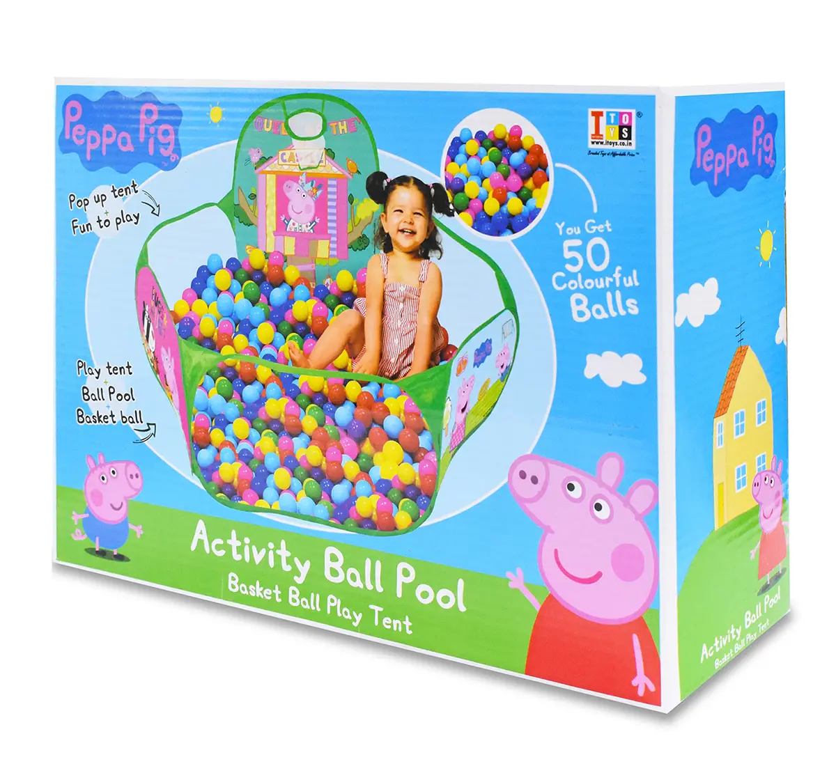 ITOYS Ball Pool with 50 Balls Peppa Pig, Multicolour, 2Y+