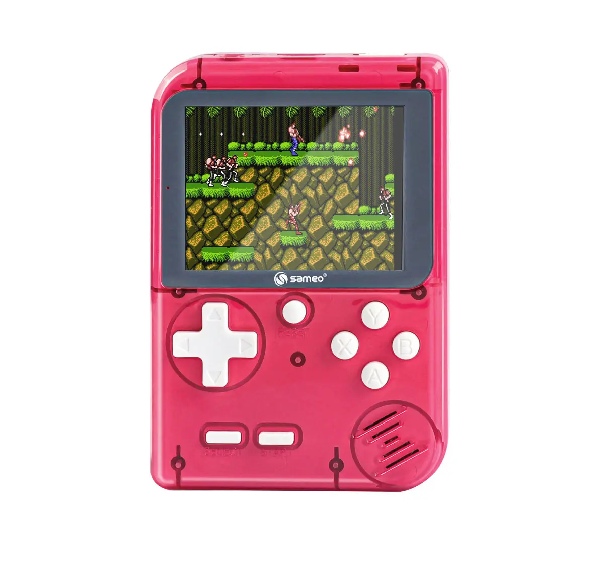 Sameo Dreamboy Retro Mini Handheld Rechargeable Video Game Console, 500 Classic Games, Compatible with TV, 8 Bit Classic, Ice Red, 5Y+