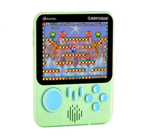 Sameo Gamegear Handheld Retro Mini Video Game Console, 666 Classic Games, Compatible with TV, 8 Bit Classic, Mint Green, 5Y+