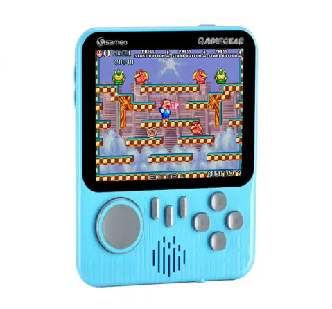 Sameo Gamegear Handheld Retro Mini Video Game Console, 666 Classic Games, Compatible with TV, 8 Bit Classic, Aqua Blue, 5Y+