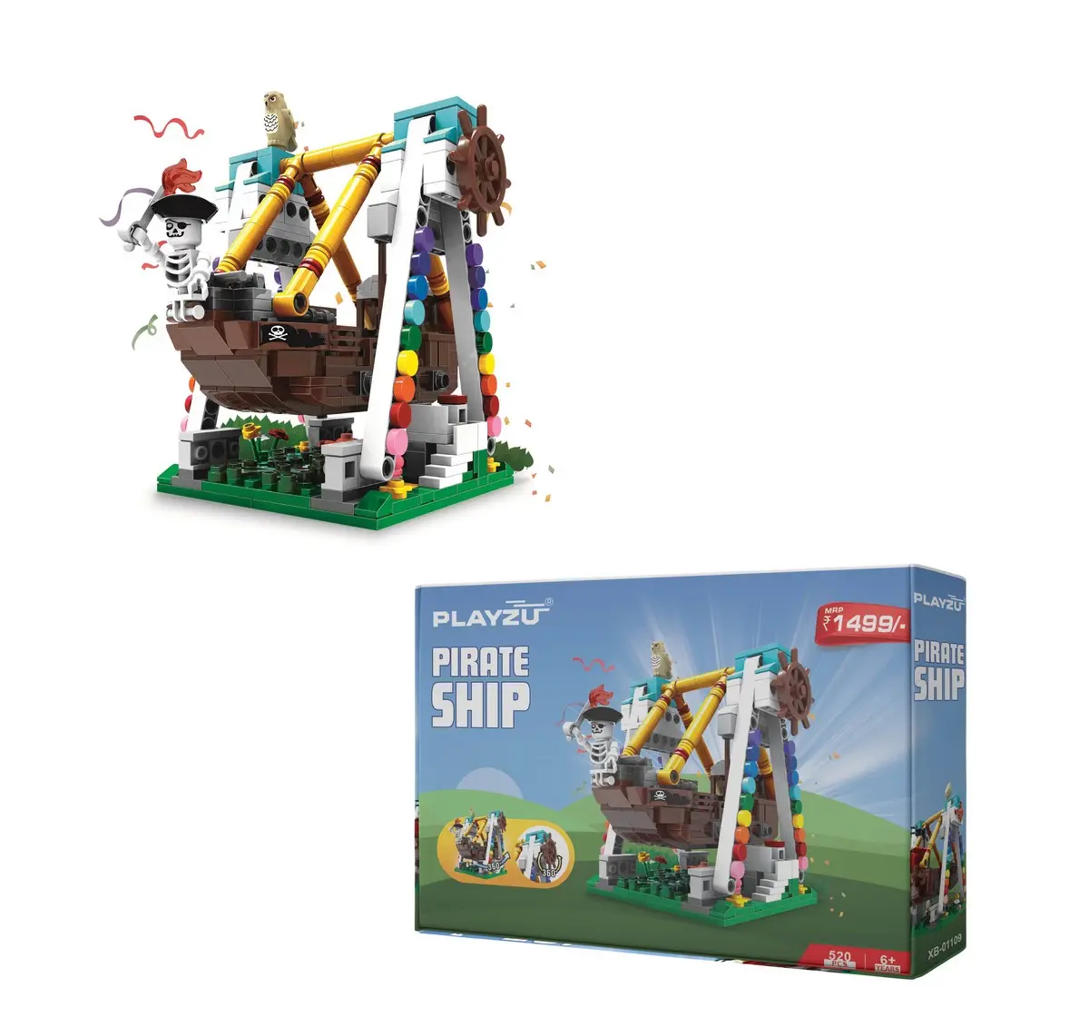 Playzu Pirate Ship Multicolor, 6Y+