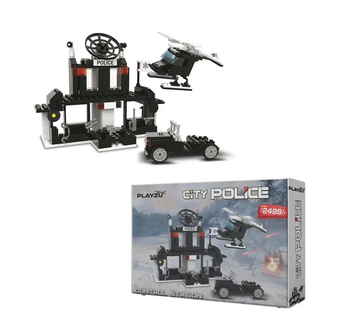 Buy Playzu City Police Control Station Black, 6Y+ Online | Hamleys India