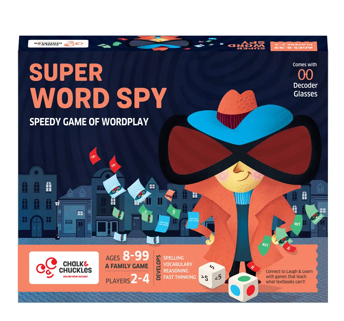 Chalk and Chuckles Chalk and Chuckles Super Word Spy Speedy Card Game of Word Play, 9Y+, Multicolour