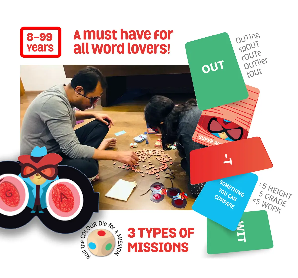 Chalk and Chuckles Chalk and Chuckles Super Word Spy Speedy Card Game of Word Play, 9Y+, Multicolour