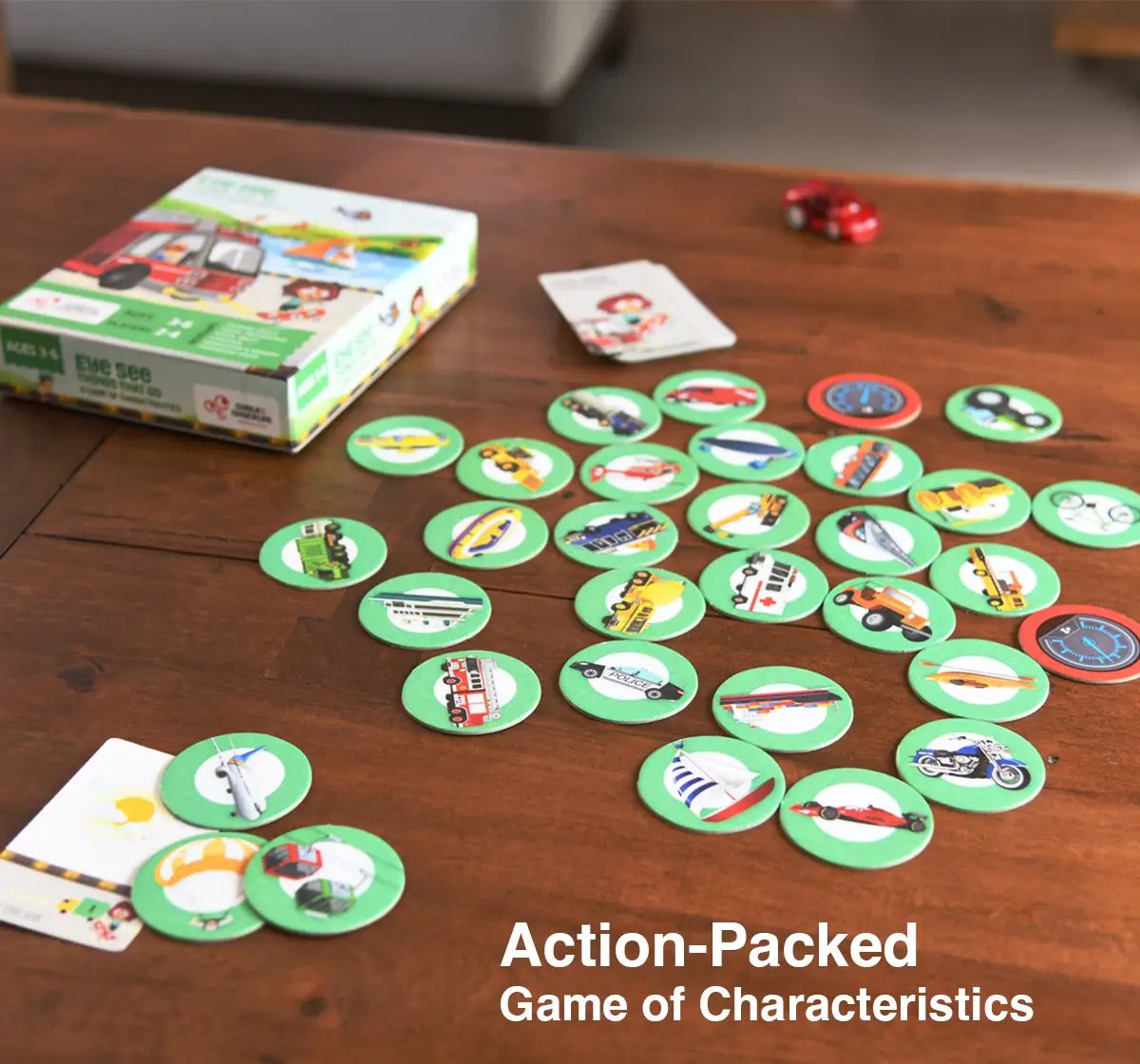 Chalk and Chuckles Eye See-Things That Go Game of Characterisitics, 3Y+, Multicolour