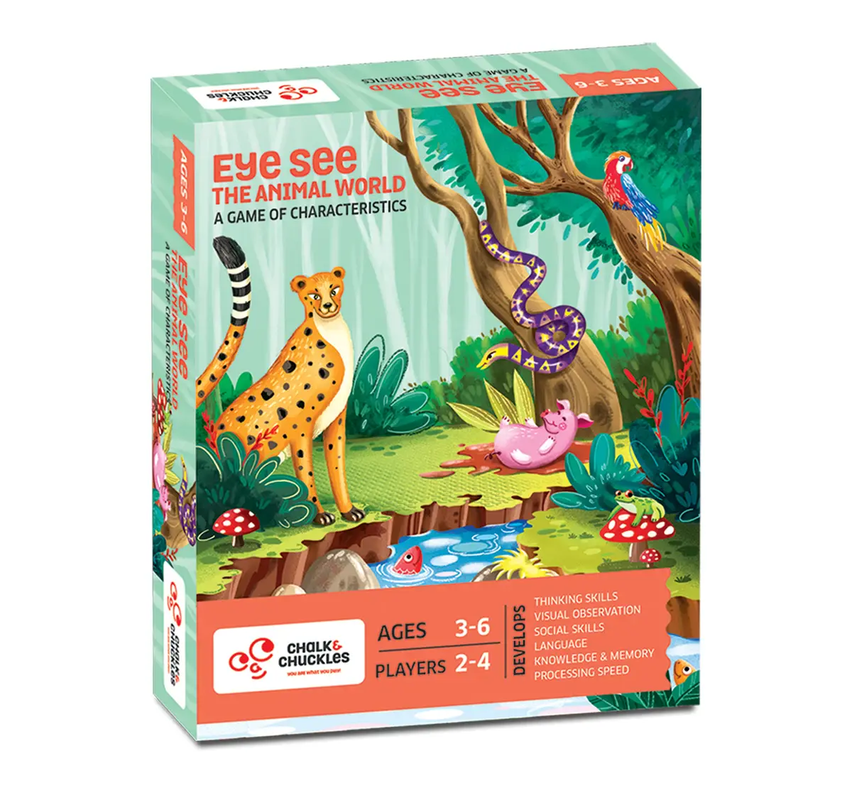 Chalk and Chuckles Eye See-Animals Game of Characterisitics, 3Y+, Multicolour