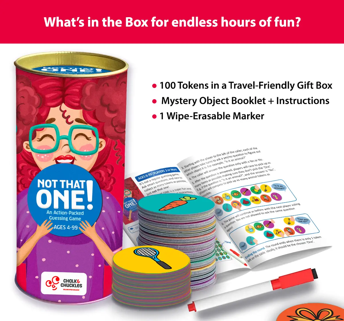 Chalk and Chuckles Not That One Action Packed Guessing Game, 4Y+, Multicolour