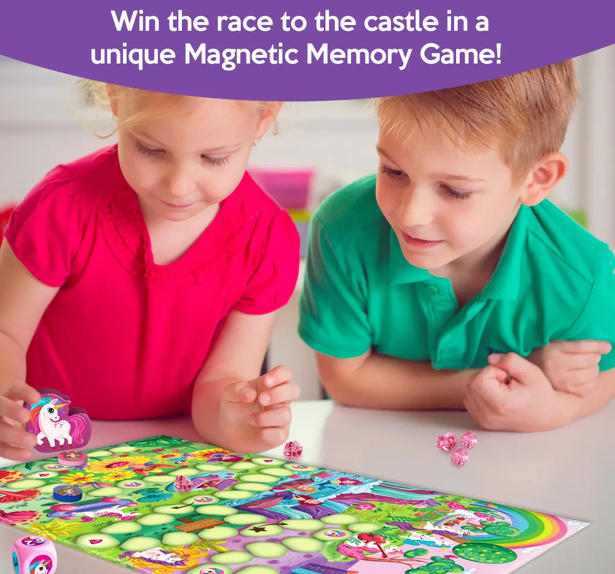 Chalk and Chuckles The Princess Race Board Game with a Magnetic Twist, 3Y+, Multicolour