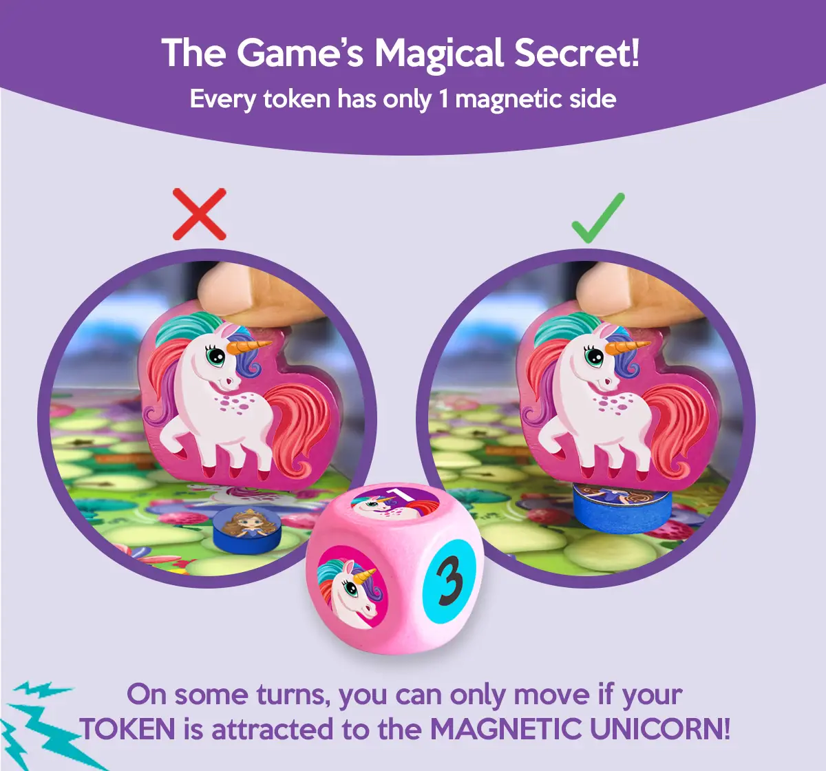 Chalk and Chuckles The Princess Race Board Game with a Magnetic Twist, 3Y+, Multicolour