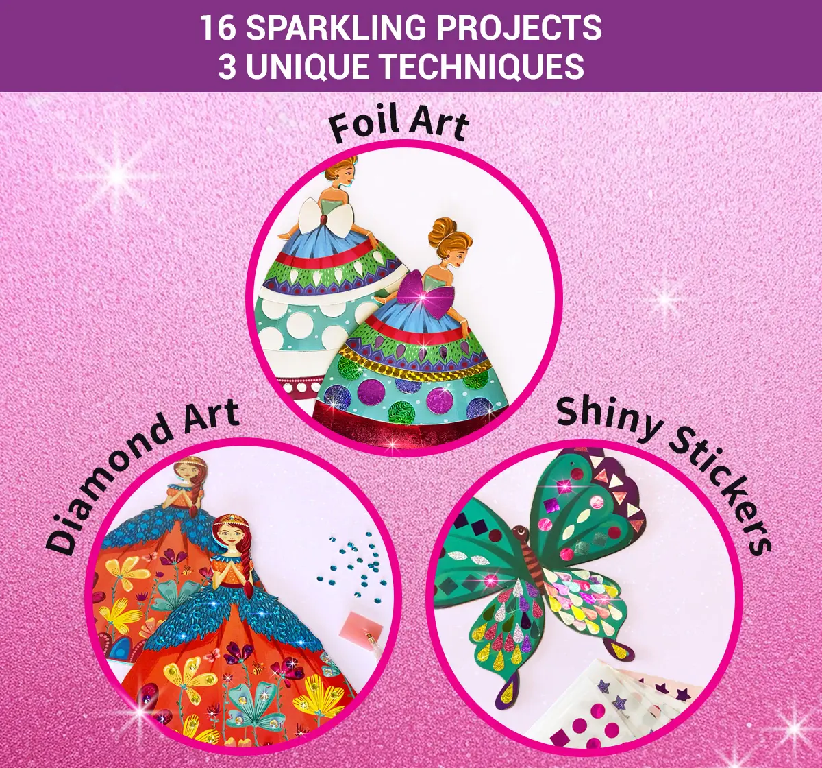Chalk and Chuckles Sparkle n Shine Foil Art and Diamond Painting, 4Y+, Multicolour