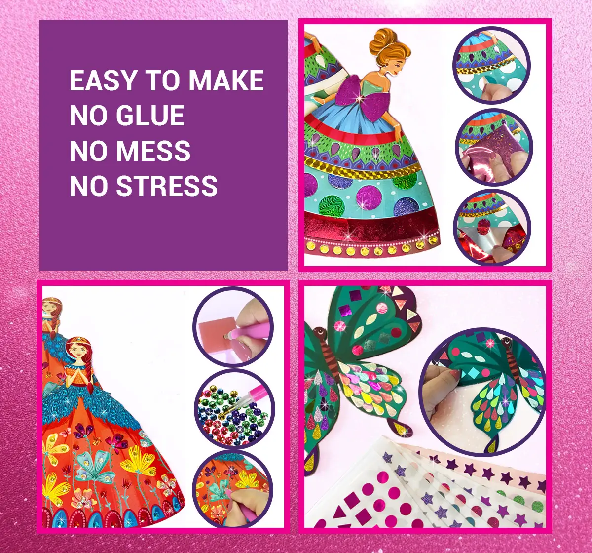 Chalk and Chuckles Sparkle n Shine Foil Art and Diamond Painting, 4Y+, Multicolour
