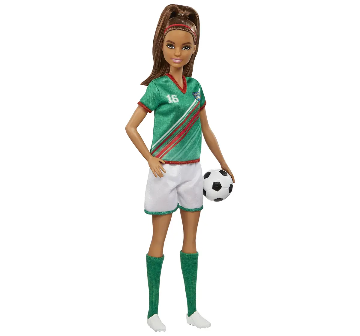 Barbie Soccer Green Doll, 3Y+, Multicolour