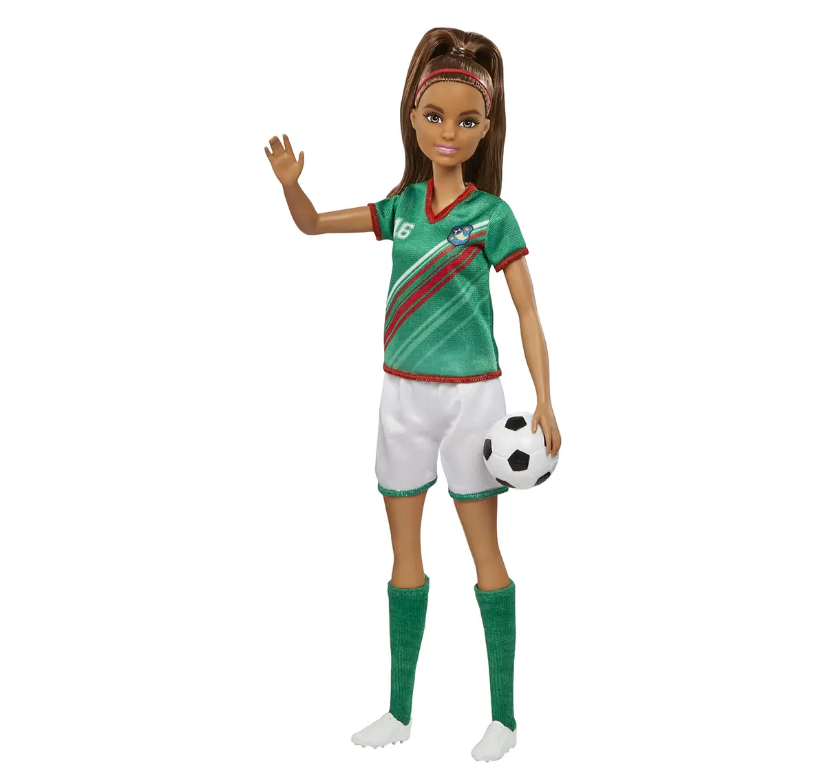 Barbie Soccer Green Doll, 3Y+, Multicolour