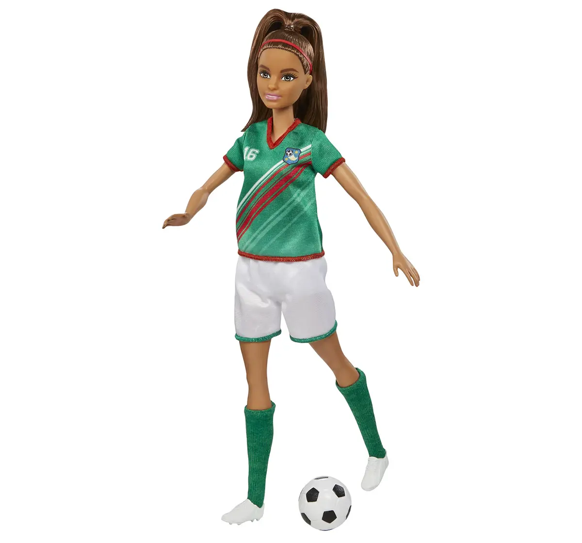 Barbie Soccer Green Doll, 3Y+, Multicolour